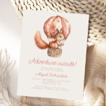 Adventure erwartet Niedliche Squirrel Balloon Baby Postkarte<br><div class="desc">Diese niedliche Babydusche-Einladung auf der Postkarte enthält ein süßes Wasserfarbenhörnchen in einem gestreiften Heißluftballon,  oberhalb der Worte "Abenteuer wartet!" in ziegelroter Schrift. Personalisieren Sie den Text mit dem Namen der Mama-to-be im Skript und die Details in Sans Serif Schriftart auf einem beigen Hintergrund.</div>