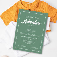 Adventure erwartet Paare Baby Shower Green