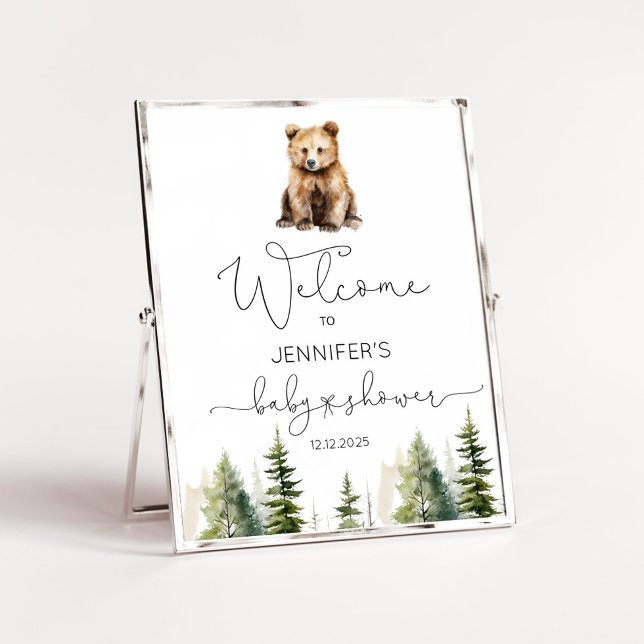 Adventure erwartet Woodland Babydusche Begrüßung Poster (Von Creator hochgeladen)