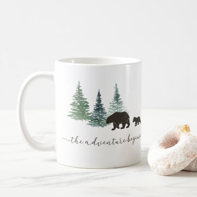 Adventure fängt Mama und Baby Bear Coffee Tasse an (Mit Donut)