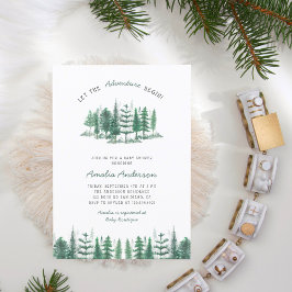 Adventure Forest Baby Shower Winter Pine Tree Einladung