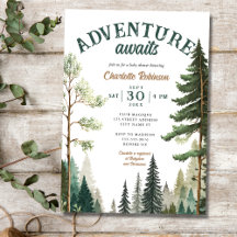 Adventure Forest Rustic Baby Dusche Einladung