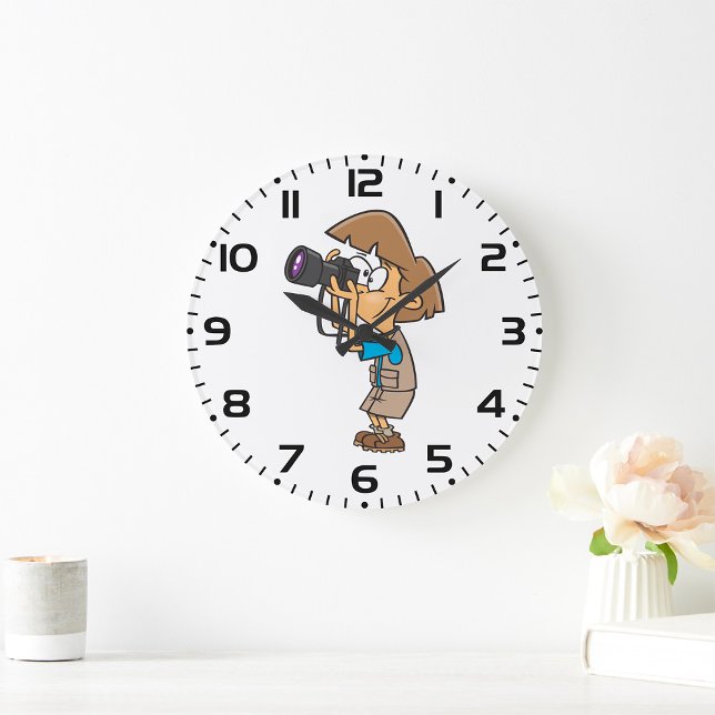 Adventure Fotograf Junge mit Kamera Große Wanduhr (Von Creator hochgeladen)