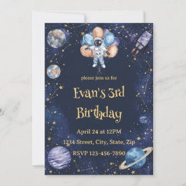 Adventure Galaxy Birthday Invitation | Astronaut Einladung