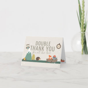 Adventure Gender NeutralTwin Baby Dusche Vielen Da Dankeskarte