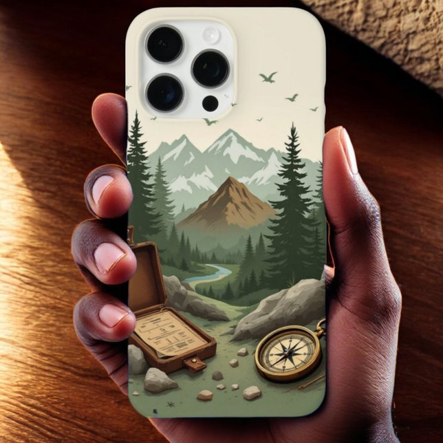Adventure Guard: Compass & Mountain Series iPhone 16 Pro Max Hülle (Von Creator hochgeladen)