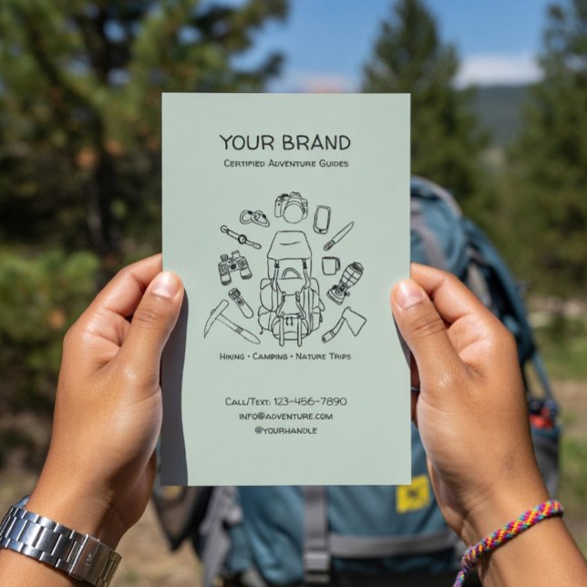 Adventure Guides Hiking & Camping Flyer with QR (Von Creator hochgeladen)