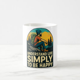 Adventure Hiking Retro Illustration Kaffeetasse