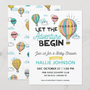 Adventure Hot Air Balloon Shower Invitation