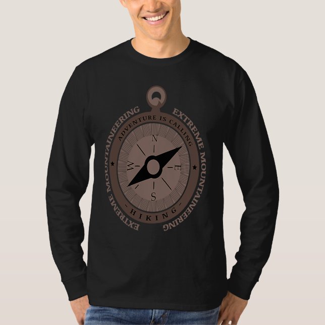 Adventure Is Calling Extreme Mountaineering Hiking T-Shirt (Vorderseite)