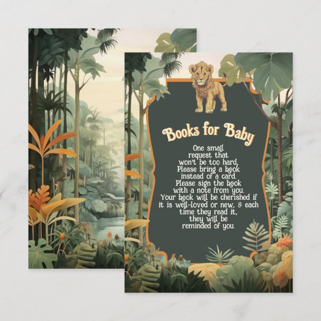 Adventure Jungle Animals Showbücher für Kinder Einladung (Vorne/Hinten)