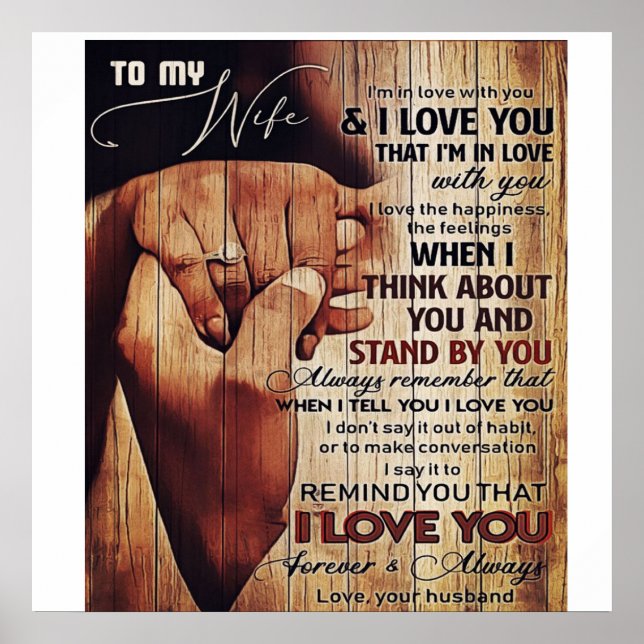 Adventure Letter to Ehefrau, liebevolles Geschenk, Poster (Vorne)