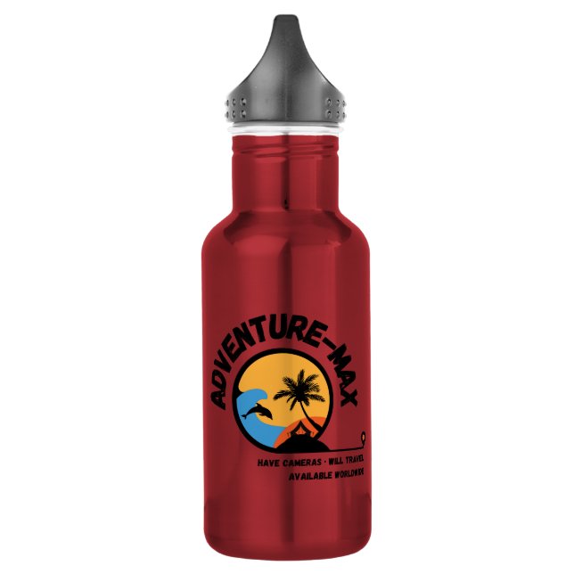 Adventure-MAX-Logo Edelstahlflasche (Links)