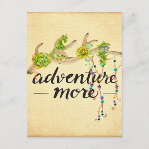 Adventure More Boho Antler Postkarte