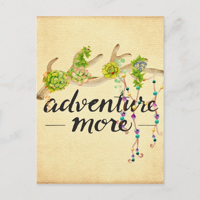 Adventure More Boho Antler Postkarte (Vorderseite)
