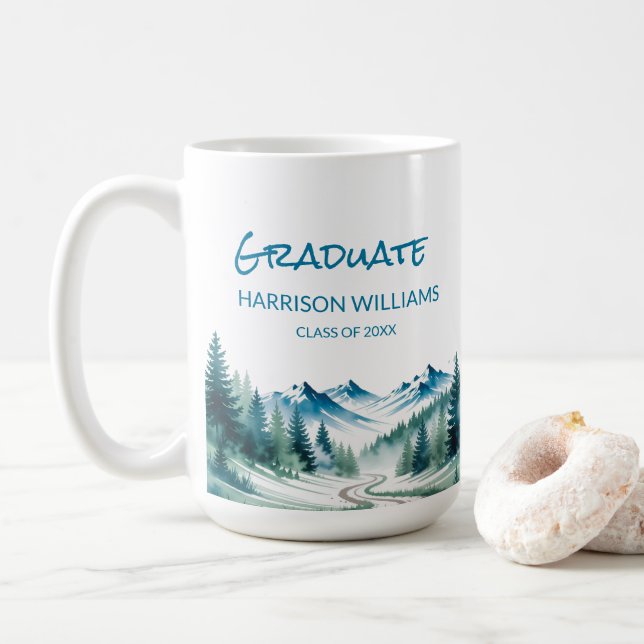 Adventure Mountain Graduate Gift  Kaffeetasse (Mit Donut)
