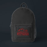 Adventure Mountain Hiking Backpack Bedruckter Rucksack<br><div class="desc">Hey there! Looking for a backpack that's as awesome as you are? Check out this super cool black hiking backpack! It's got these awesome orange side panels that really make it pop, and the front pocket has this fun, minimalist mountain design with the words "Backpack Full Drama" – how fun...</div>