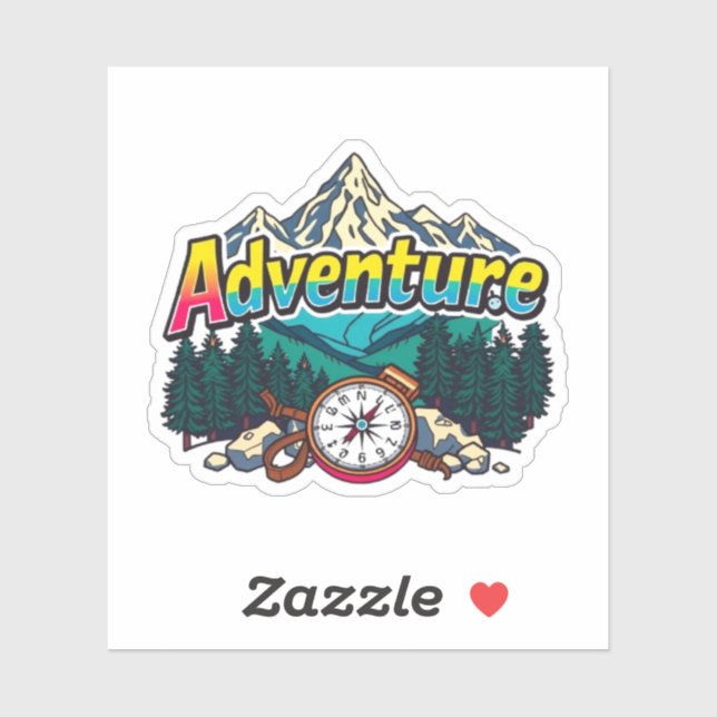 Adventure Mountain – Outdoor Hiking Nature Design  Aufkleber (Blatt)