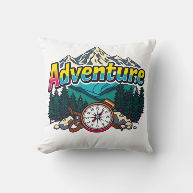 Adventure Mountain – Outdoor Hiking Nature Design  Kissen (Vorderseite)