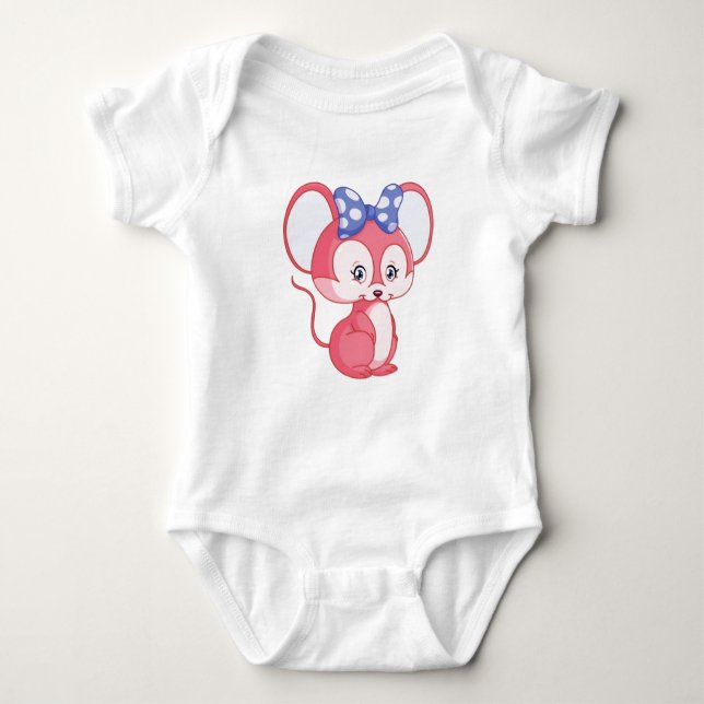 Adventure Mouse: Baby T - Shirt mit Bow Design (Vorderseite)