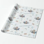 Adventure Niedlich Aviation Bear Blue Flugzeug Cus Geschenkpapier<br><div class="desc">Schenken Sie Ihre Geschenke im charmanten Stil unseres Aviation Bären Wrapping Paper! Dieses reizende Design mit einem bezaubernden Bären, der auf einem blauen Vintagen Flugzeug reitet, verleiht jedem Geschenk eine Touch von Laune und Spaß. Personalisieren Sie es mit einer Geburtstagsnachricht oder einem Wunsch. Dieses niedliche Verpackungspapier eignet sich perfekt für...</div>