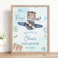 Adventure Niedlich Bear Blue Flugzeug Boy Baby Dus