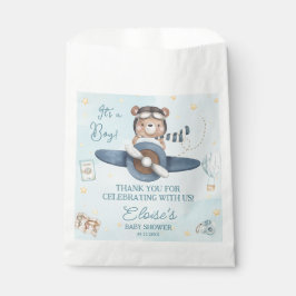 Adventure Niedlich Bear Blue Flugzeug Oh Boy Baby Geschenktütchen