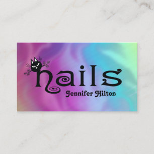Adventure niedliche Black Cat Fashion Nails Logo Visitenkarte
