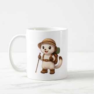 Adventure Okojo Mug – Cute Hiking Stoat Illustrati