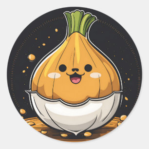Adventure Onion Black Runder Aufkleber