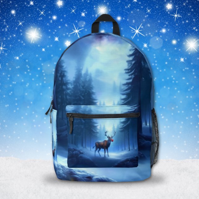 Adventure Park Rentier Winter Wonderland Bedruckter Rucksack (Von Creator hochgeladen)