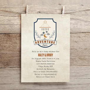 Adventure Patch Neutral Baby Shower Einladung
