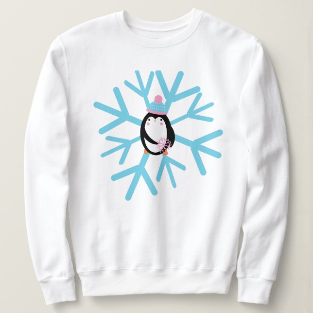 Adventure Pinguin Snowflake Weihnachten Sweatshirt (Design vorne)