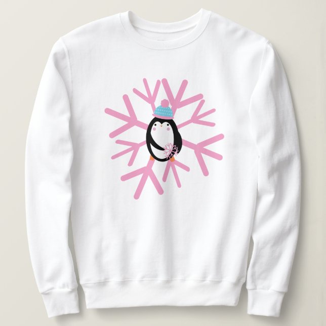 Adventure Pinguin Snowflake Weihnachten Sweatshirt (Design vorne)