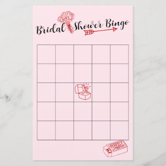 Adventure Pink und Red Brautparty Bingo Game