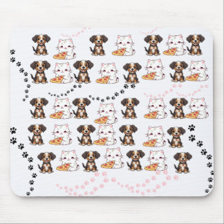Adventure Puppy and Kitten mit Pizza Mousepad