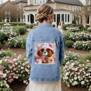 Adventure Puppy in Pink Hoodie mit Teddy Bär Jeansjacke