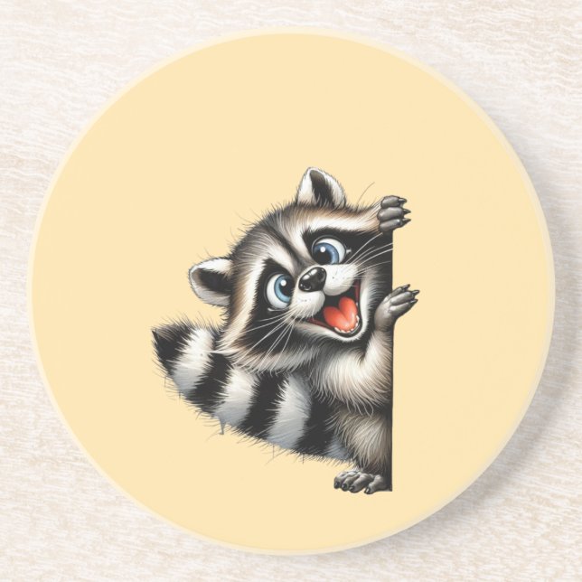 Adventure Raccoon Weihnachten Flüchtige Blick - Ni Getränkeuntersetzer (Vorne)