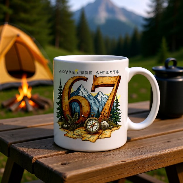 Adventure Retirement 67 Mug – Travel & Outdoors (Créateur téléchargé)