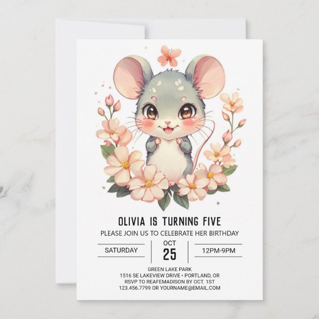 Adventure Rodent Mouse Geburtstag Einladung (Vorderseite)