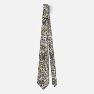 Adventure Royal Satin Cream Paisley Cravate