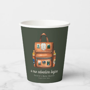 Adventure Rucksack + Flaschen Green Baby Dusche Pappbecher