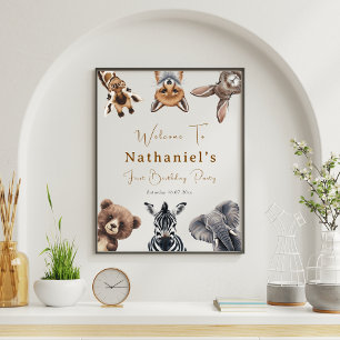 Adventure Safari Animals Geburtstag Begrüßungszeic Poster