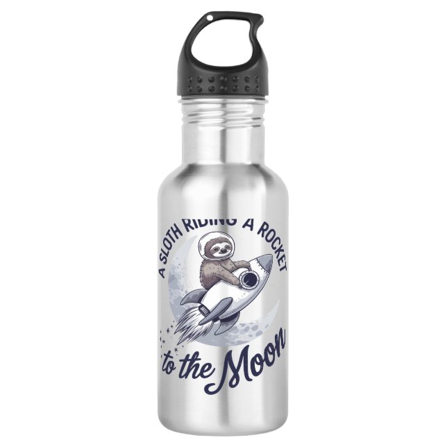 Adventure Sloth Astronaut Edelstahlflasche (Vorderseite)