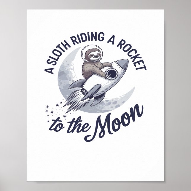 Adventure Sloth Astronaut Poster (Vorne)