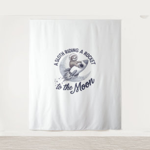 Adventure Sloth Astronaut Wandteppich