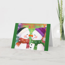 Adventure Snowman Couple Weihnachtskarte Karte