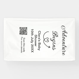 Adventure startet Baby Dusche Scan QR Banner