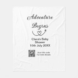 Adventure startet Baby Dusche Scan QR Fleecedecke