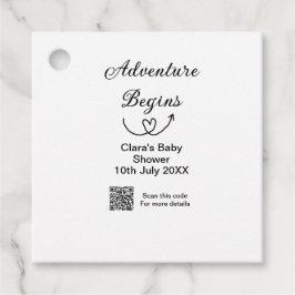 Adventure startet Baby Dusche Scan QR Geschenkanhänger